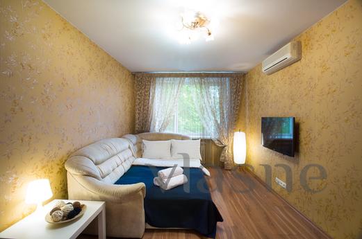 In a cozy apartment, which is located on the embankment in t