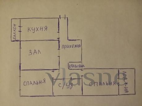 3 к.кв.  Центр. Документы. Wi-Fi Хозяин, Краснодар - квартира посуточно