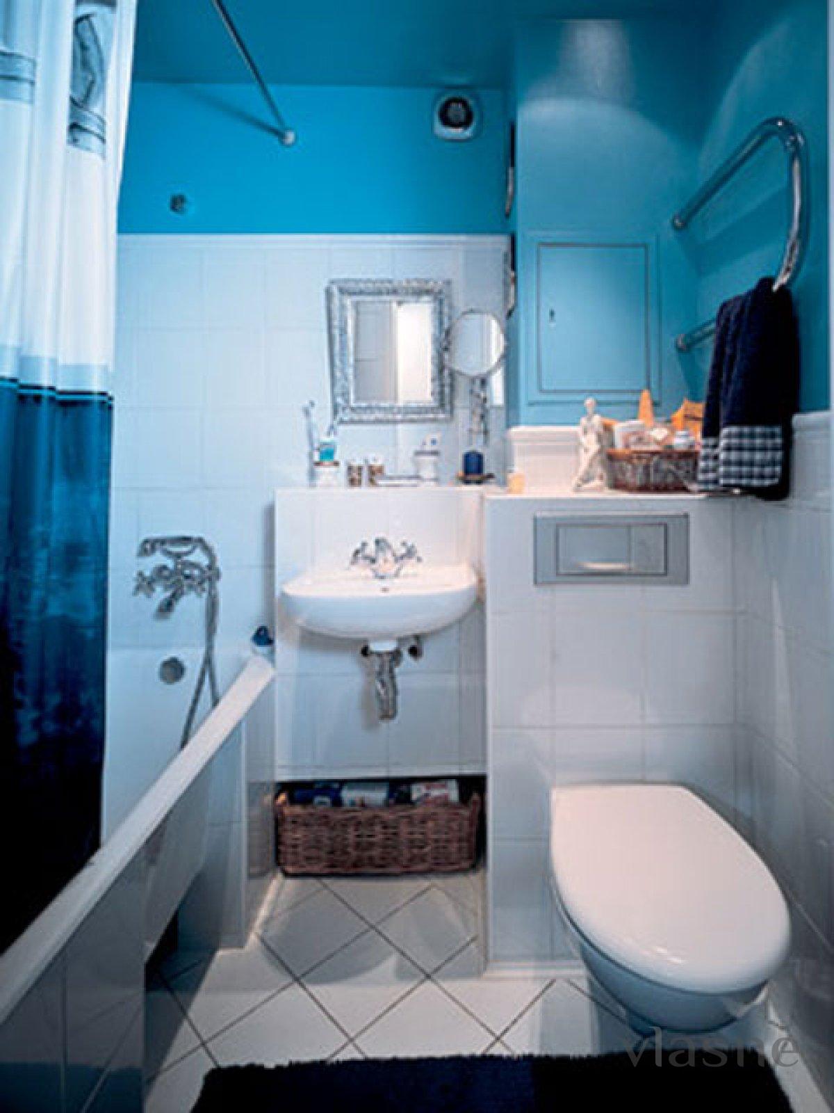Ванная комната 4кв дизайн синий