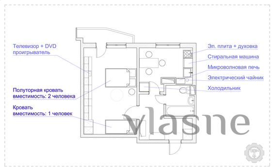 Rent one-room apartment, Moscow - apartment by the day