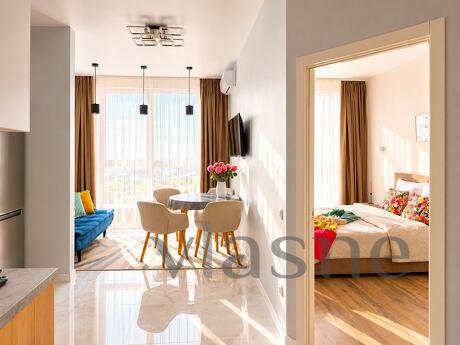 Designer European-style two-room apartment in the Grani residential complex, Dnipro (Dnipropetrovsk) - apartment by the day