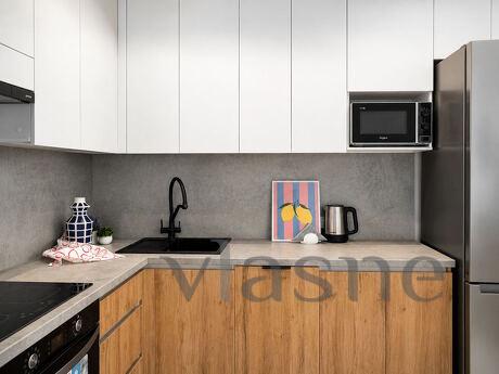 Designer European-style two-room apartment in the Grani residential complex, Dnipro (Dnipropetrovsk) - apartment by the day