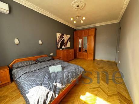 The spacious and bright apartment, designed in modern style,